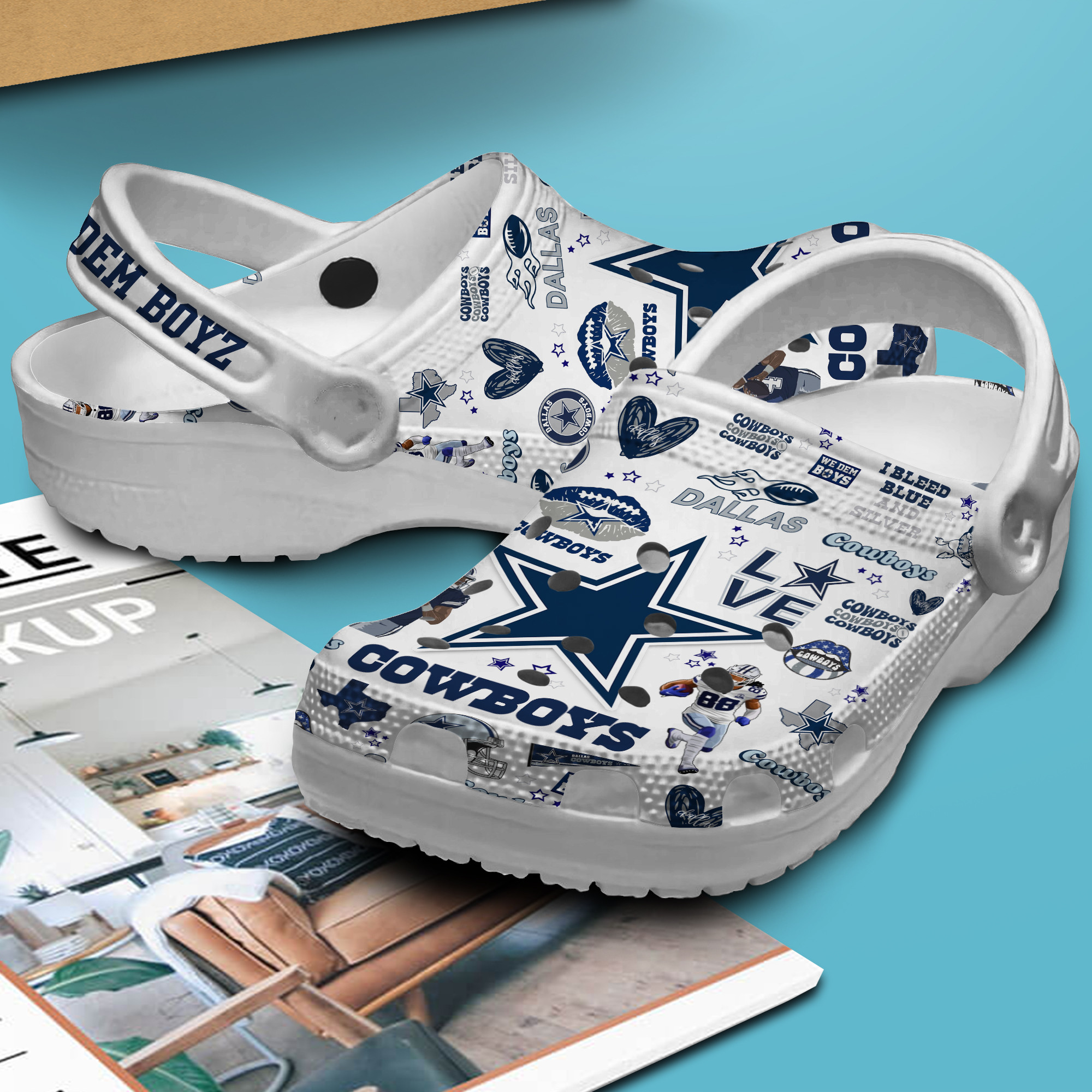 Merchidea Dallas Cowboys NFL Sport Crocs Crocband Clogs Shoes Comfortable For Men Women and Kids