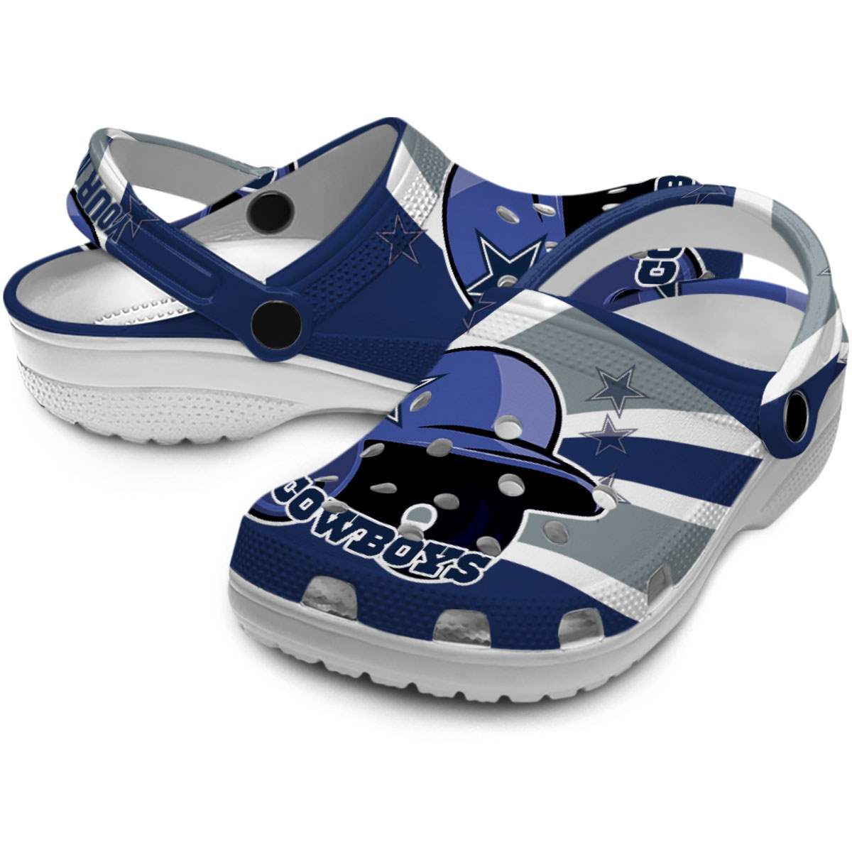 Merchidea Dallas Cowboys NFL Sport Crocs Crocband Clogs Shoes Comfortable For Men Women and Kids