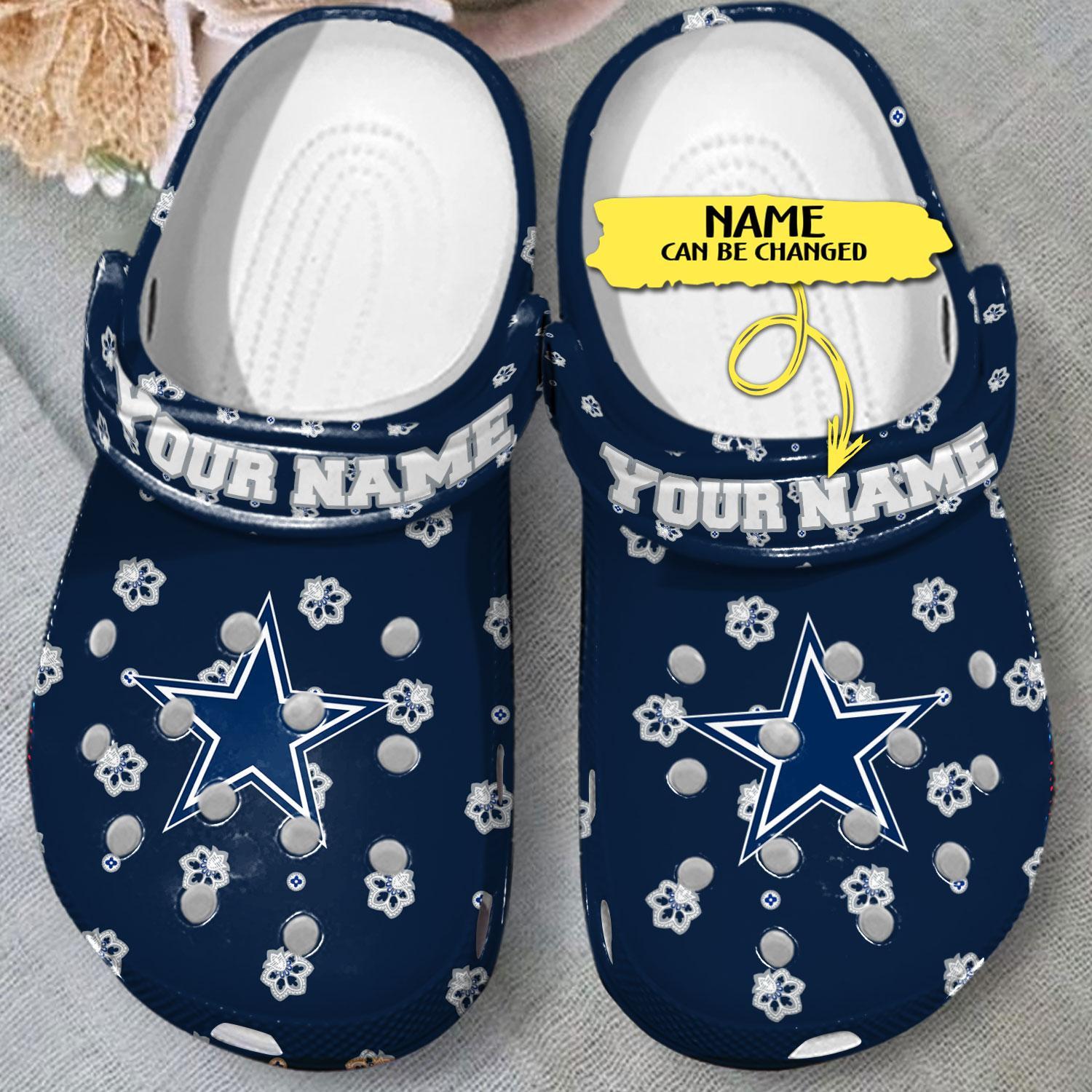 Merchidea Dallas Cowboys NFL Sport Crocs Crocband Clogs Shoes Comfortable For Men Women and Kids