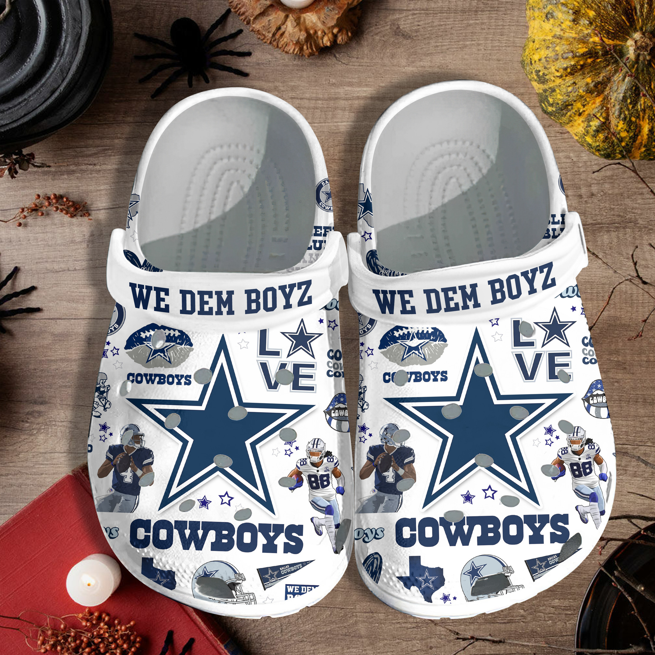 Merchidea Dallas Cowboys NFL Sport Crocs Crocband Clogs Shoes Comfortable For Men Women and Kids