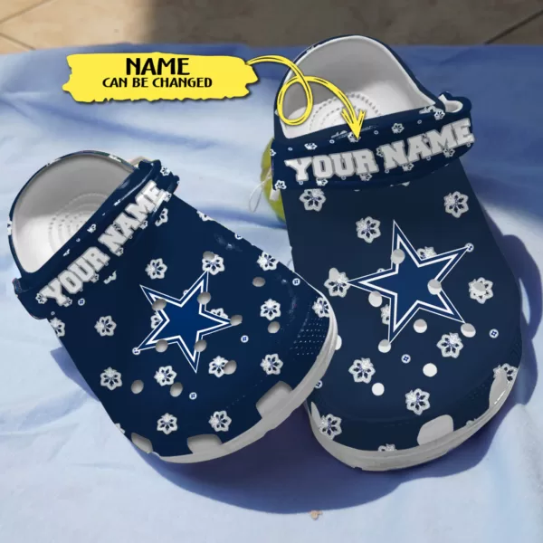 Merchidea Dallas Cowboys NFL Sport Crocs Crocband Clogs Shoes Comfortable For Men Women and Kids