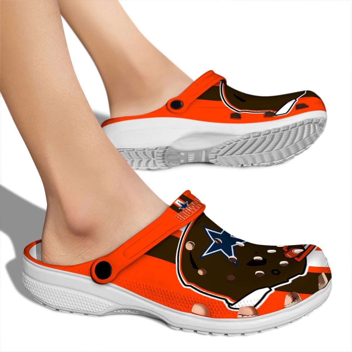 Merchidea Dallas Cowboys NFL Sport Crocs Crocband Clogs Shoes Comfortable For Men Women and Kids