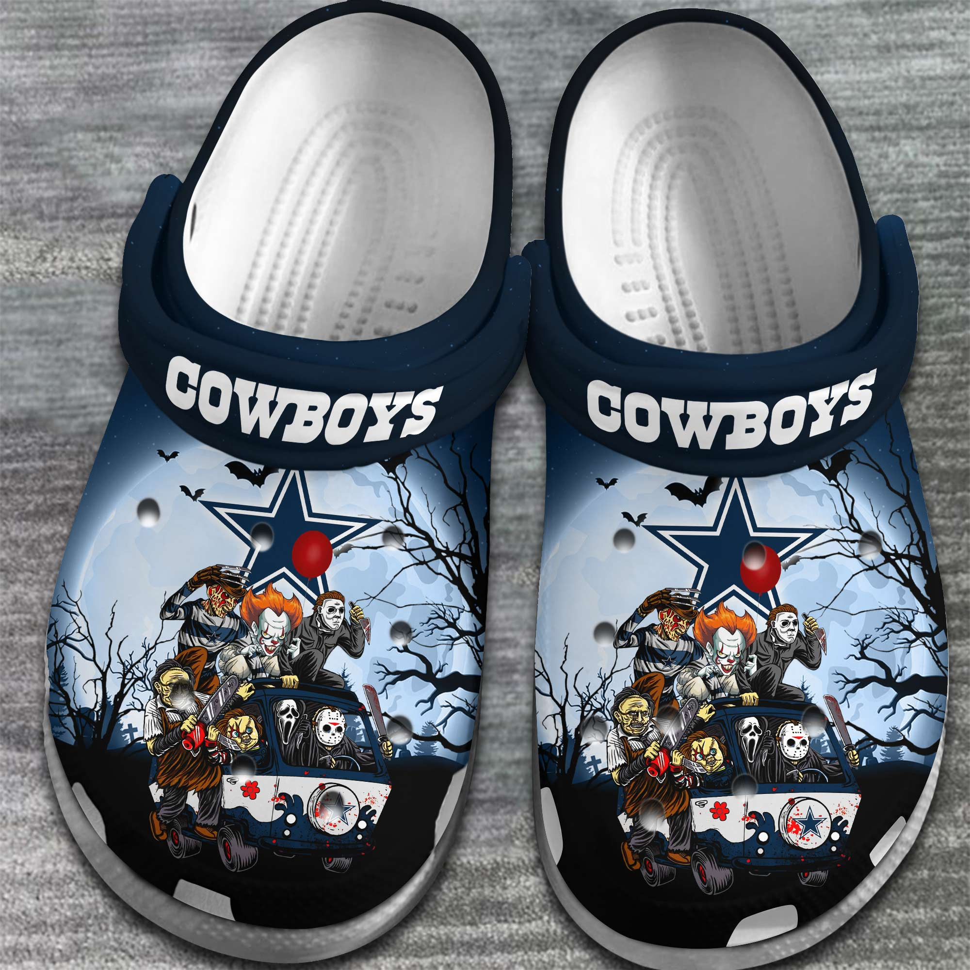 Merchidea Dallas Cowboys NFL Sport Crocs Crocband Clogs Shoes Comfortable For Men Women and Kids