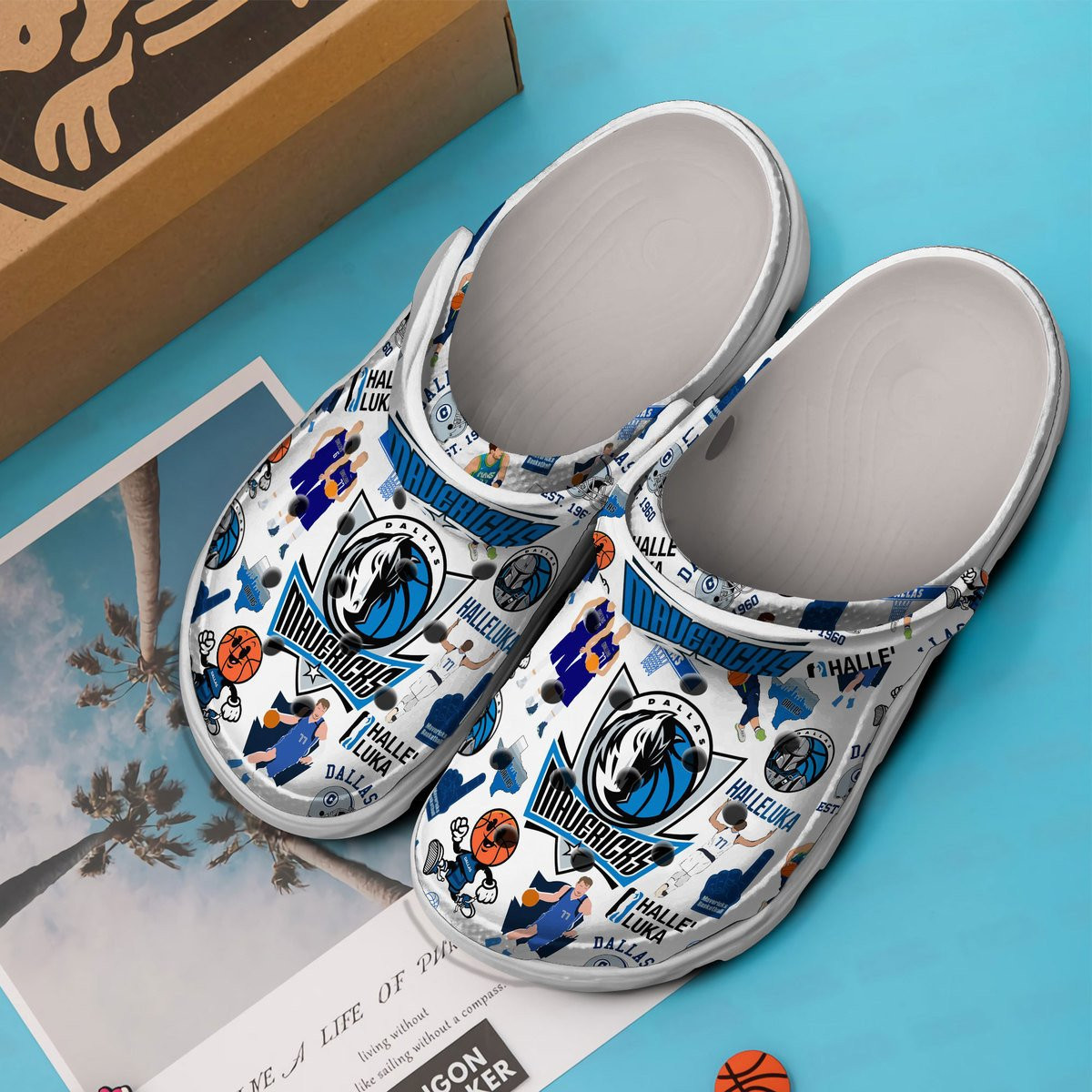 Merchidea Dallas Mavericks NBA Sport Crocs Crocband Clogs Shoes Comfortable For Men Women and Kids