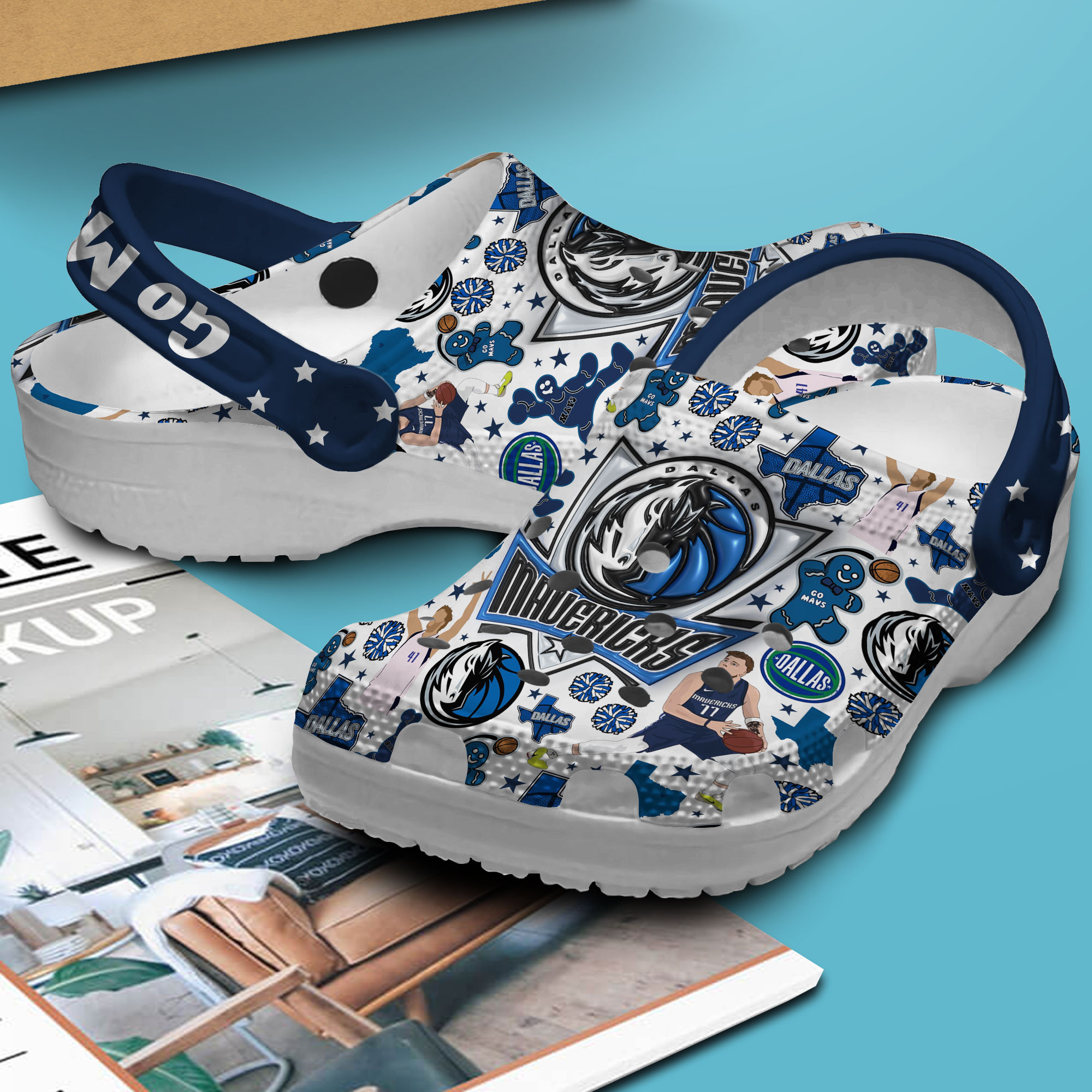 Merchidea Dallas Mavericks NBA Sport Crocs Crocband Clogs Shoes Comfortable For Men Women and Kids