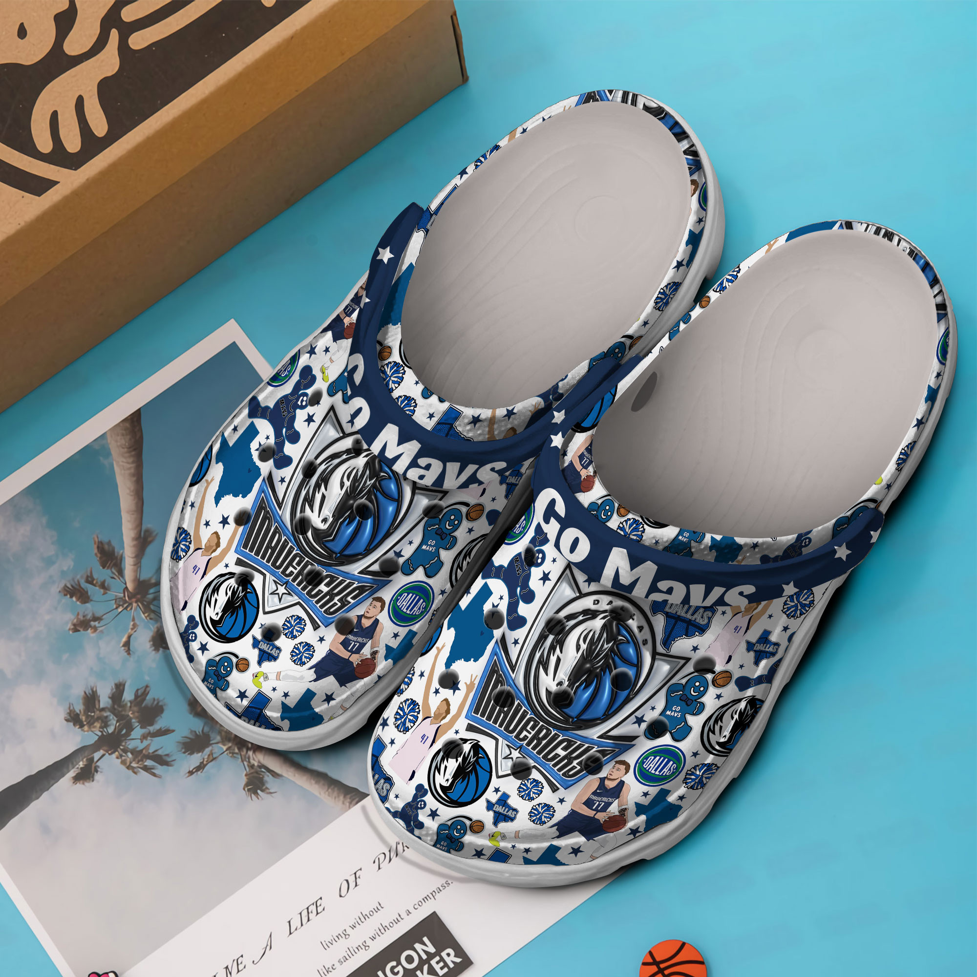 Merchidea Dallas Mavericks NBA Sport Crocs Crocband Clogs Shoes Comfortable For Men Women and Kids