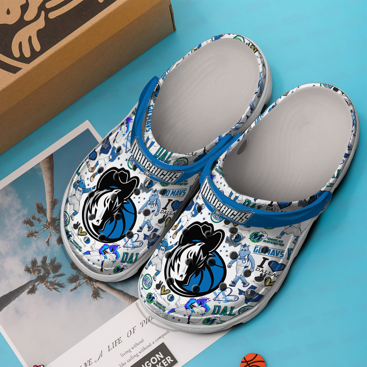 Merchidea Dallas Mavericks NBA Sport Crocs Crocband Clogs Shoes Comfortable For Men Women and Kids