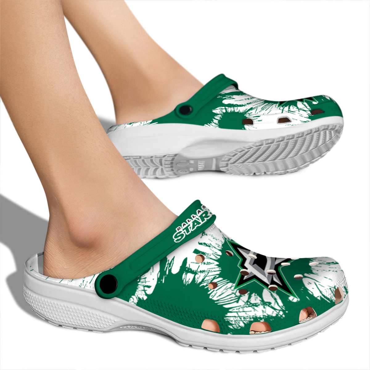 Merchidea Dallas Stars NHL Sport Crocs Crocband Clogs Shoes Comfortable For Men Women and Kids