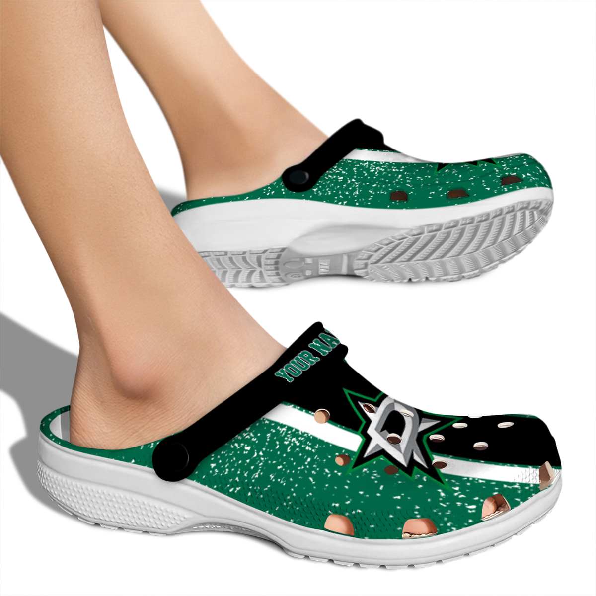 Merchidea Dallas Stars NHL Sport Crocs Crocband Clogs Shoes Comfortable For Men Women and Kids