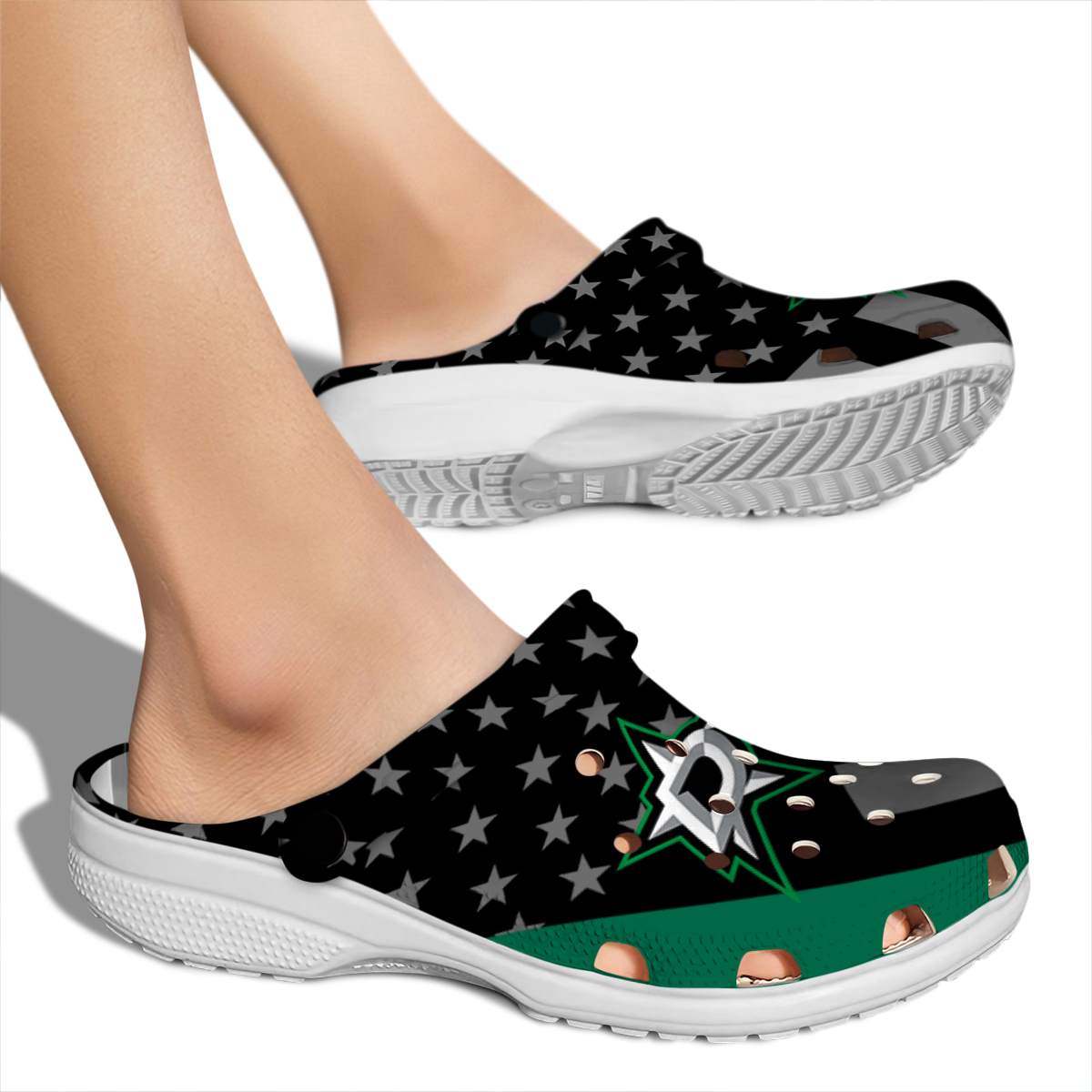 Merchidea Dallas Stars NHL Sport Crocs Crocband Clogs Shoes Comfortable For Men Women and Kids