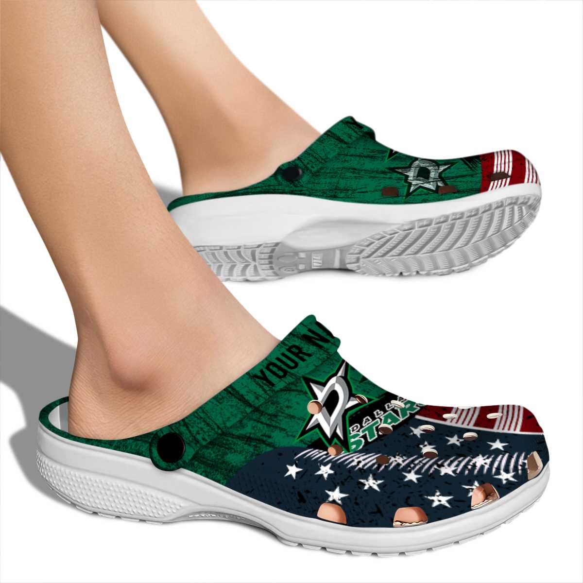 Merchidea Dallas Stars NHL Sport Crocs Crocband Clogs Shoes Comfortable For Men Women and Kids