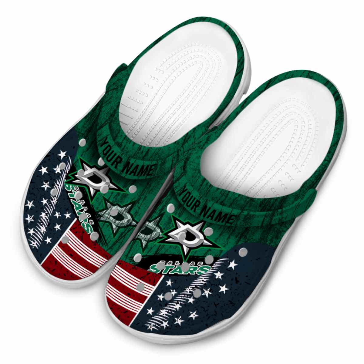 Merchidea Dallas Stars NHL Sport Crocs Crocband Clogs Shoes Comfortable For Men Women and Kids