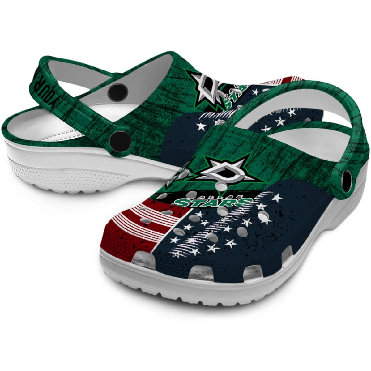 Merchidea Dallas Stars NHL Sport Crocs Crocband Clogs Shoes Comfortable For Men Women and Kids
