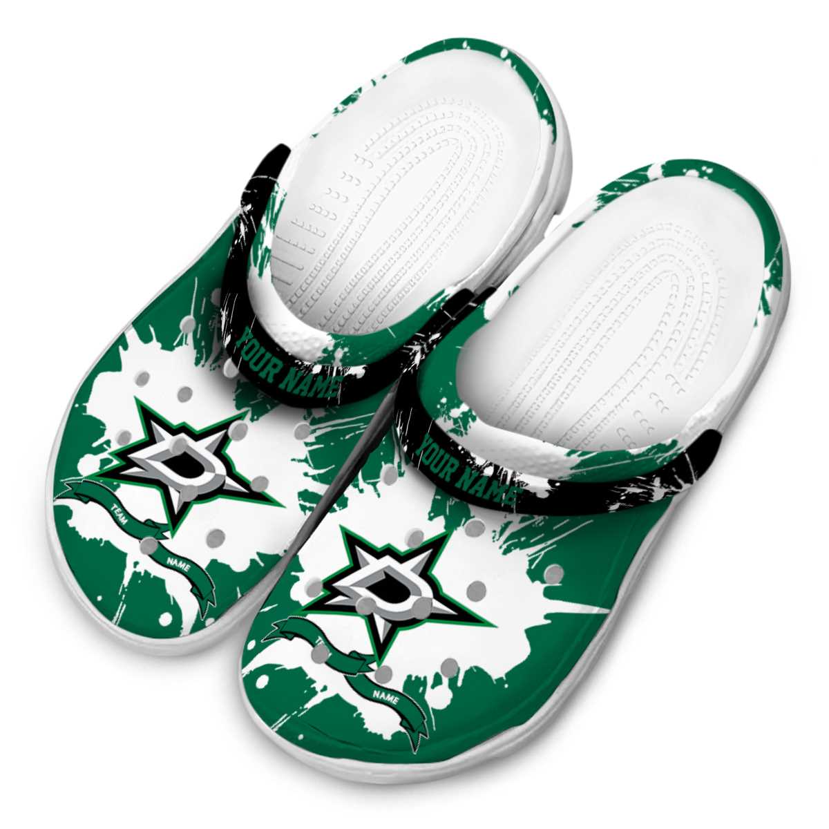 Merchidea Dallas Stars NHL Sport Crocs Crocband Clogs Shoes Comfortable For Men Women and Kids