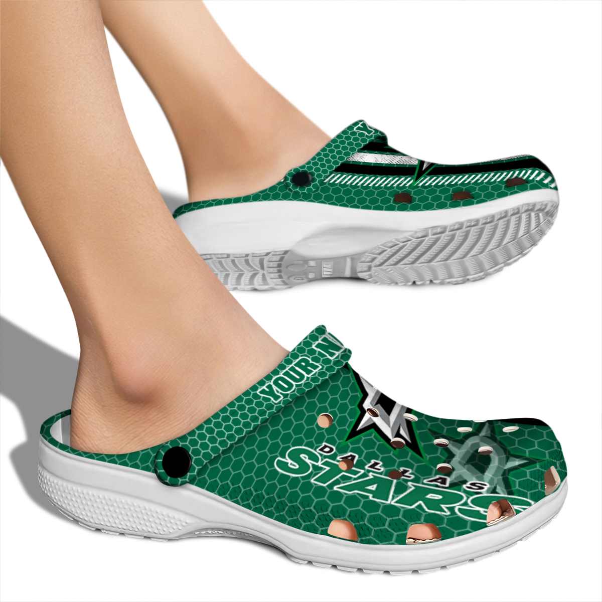 Merchidea Dallas Stars NHL Sport Crocs Crocband Clogs Shoes Comfortable For Men Women and Kids