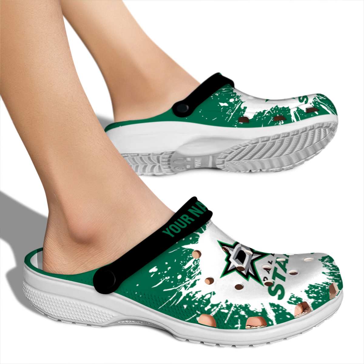 Merchidea Dallas Stars NHL Sport Crocs Crocband Clogs Shoes Comfortable For Men Women and Kids