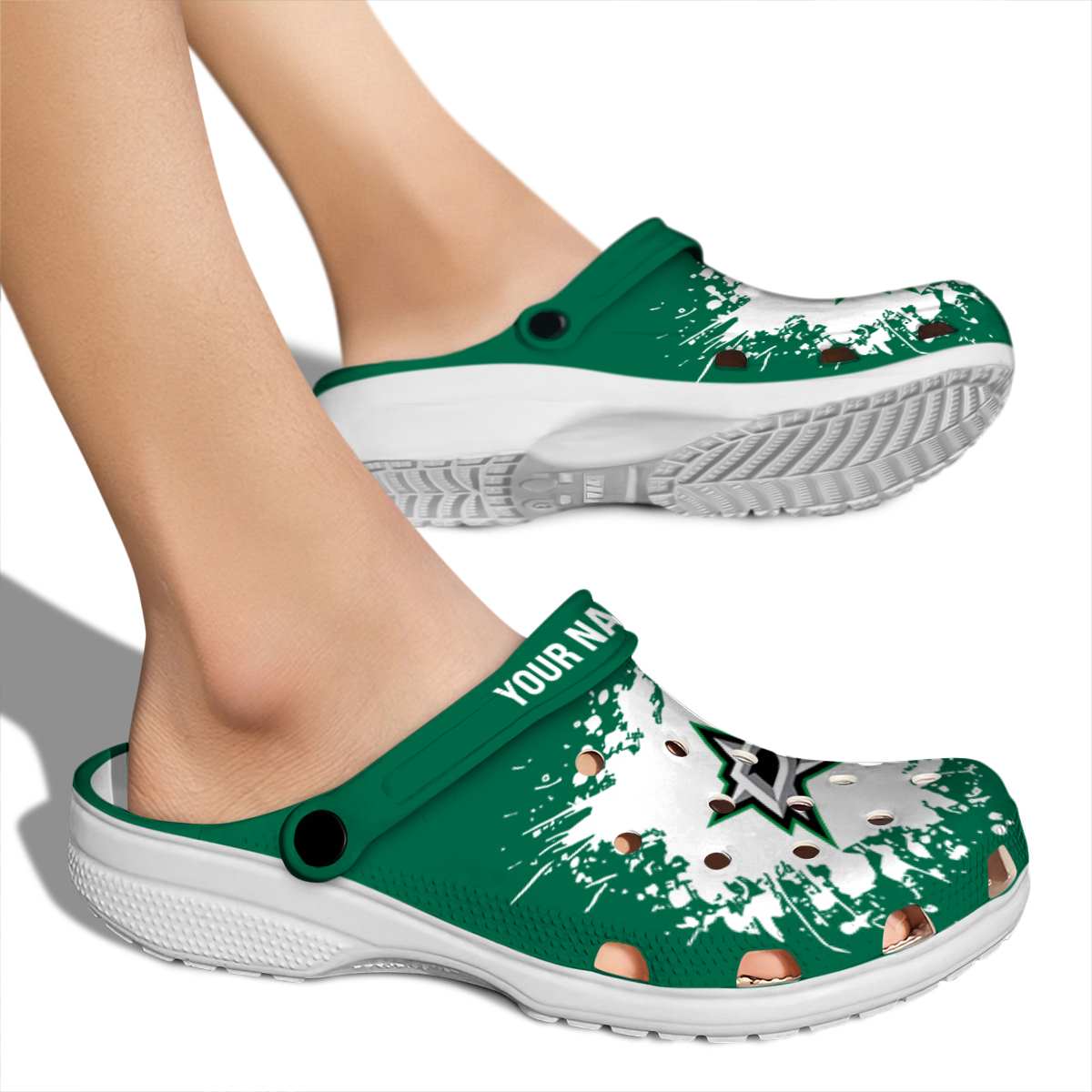 Merchidea Dallas Stars NHL Sport Crocs Crocband Clogs Shoes Comfortable For Men Women and Kids
