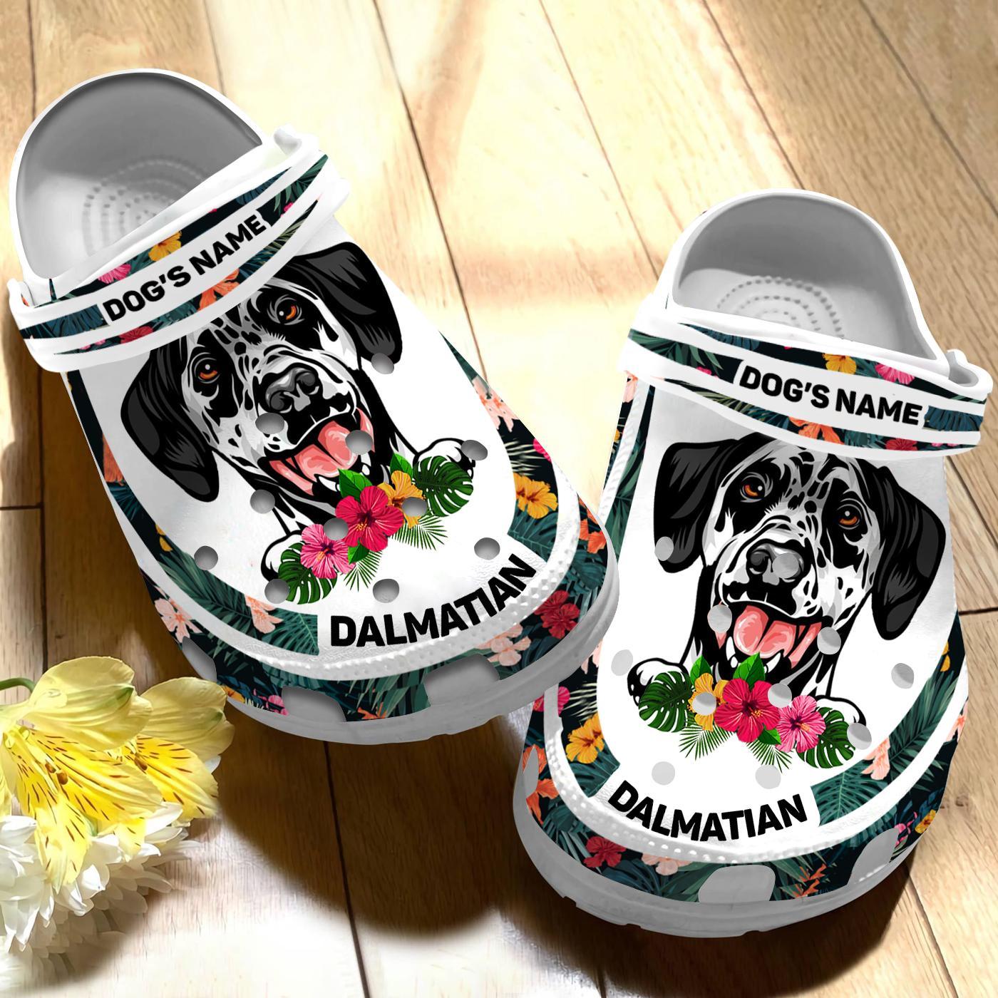 Merchidea Dalmatian Dog Crocs Crocband Clogs Shoes Comfortable For Men Women and Kids