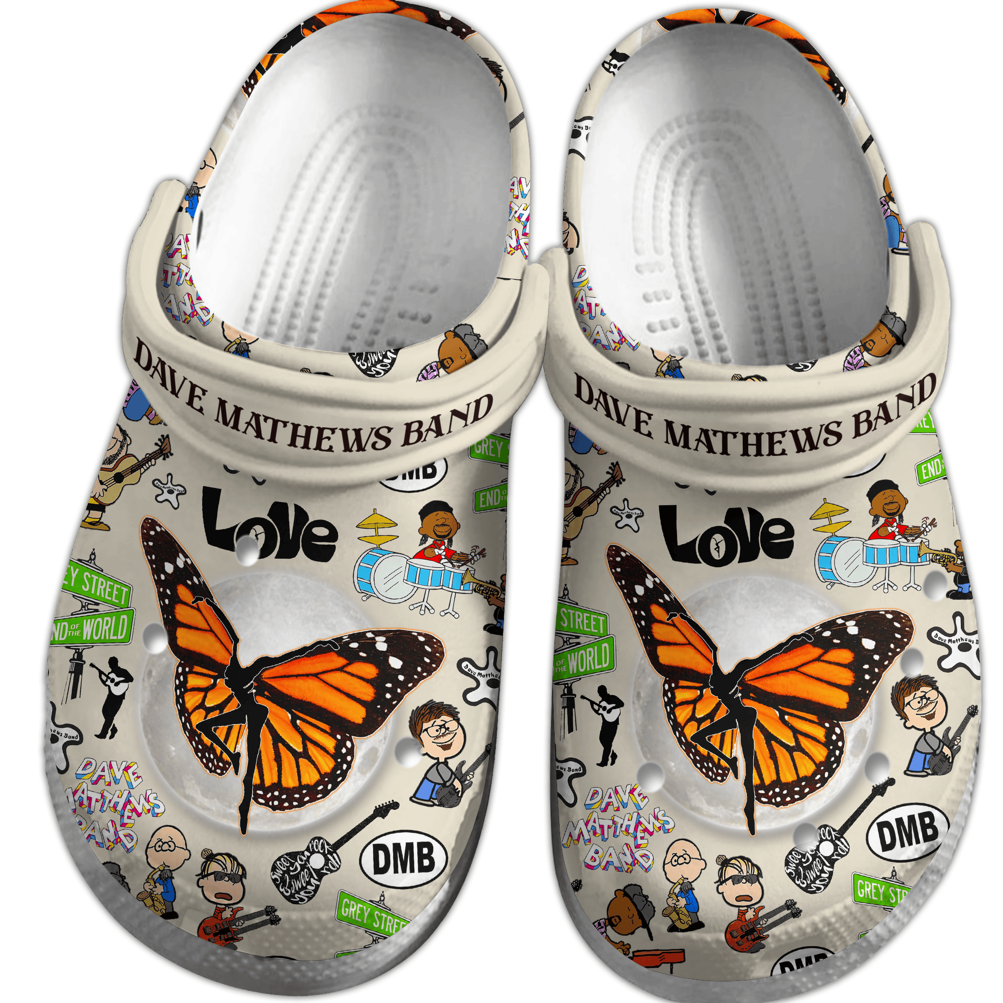 Merchidea Dave Matthews Band Music Crocs Crocband Clogs Shoes Comfortable For Men Women and Kids