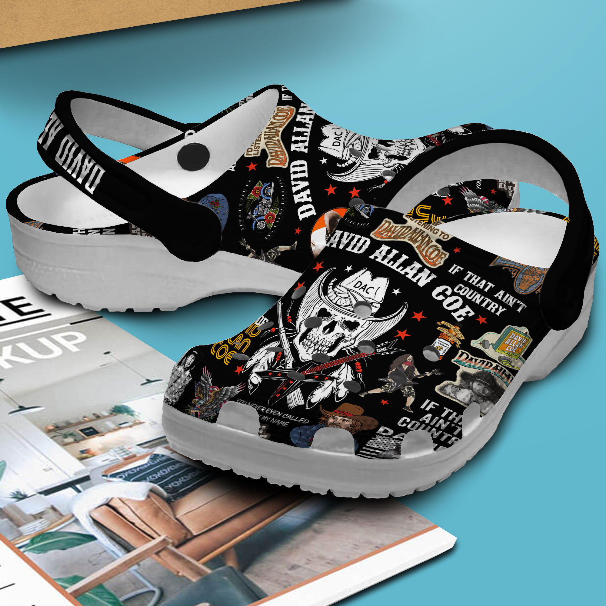 Merchidea David Allan Coe Music Crocs Crocband Clogs Shoes Comfortable For Men Women and Kids