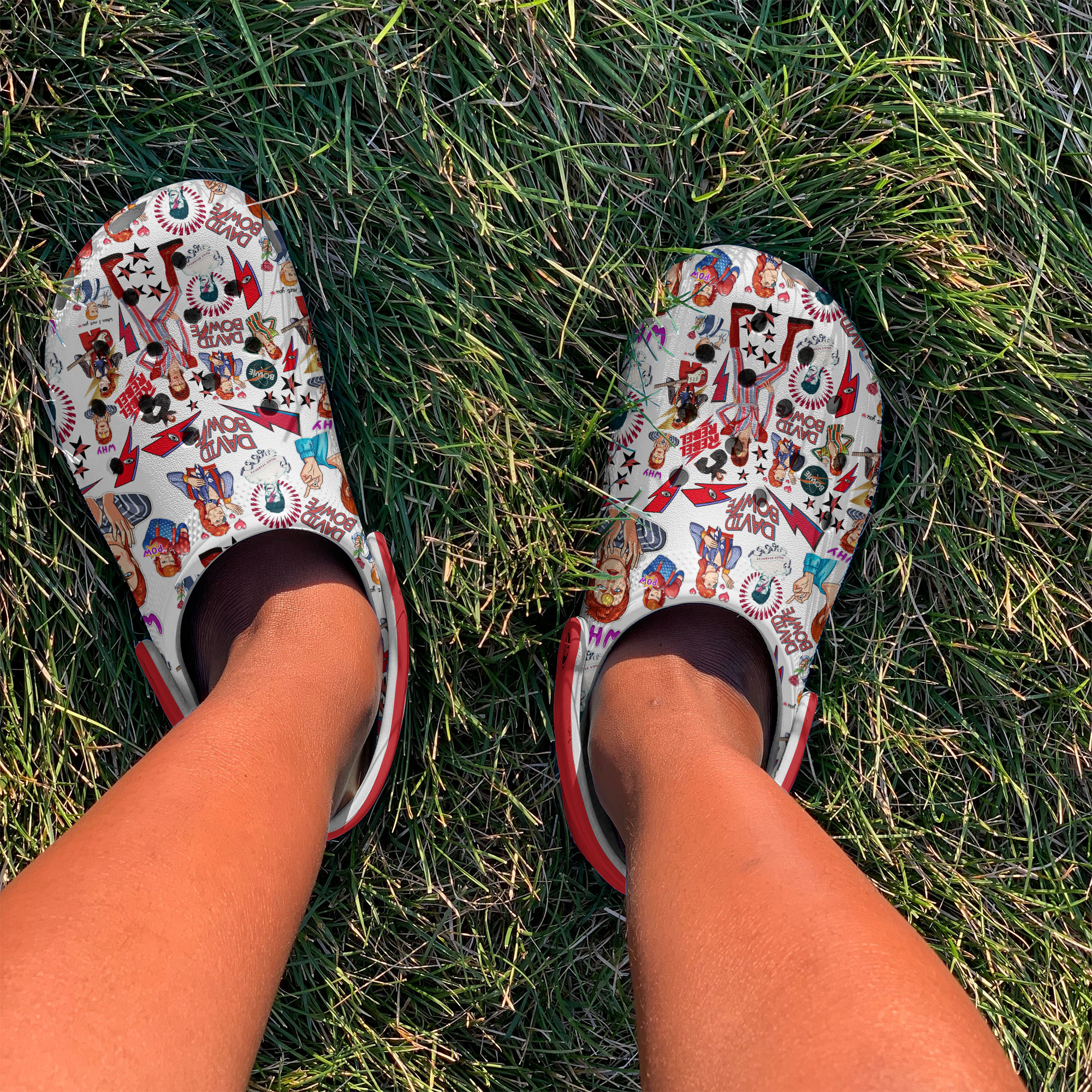 Merchidea David Bowie Music Crocs Crocband Clogs Shoes Comfortable For Men Women and Kids