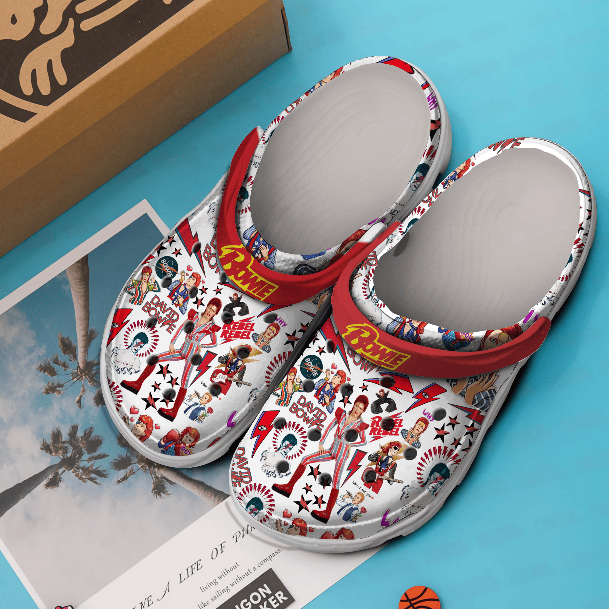 Merchidea David Bowie Music Crocs Crocband Clogs Shoes Comfortable For Men Women and Kids