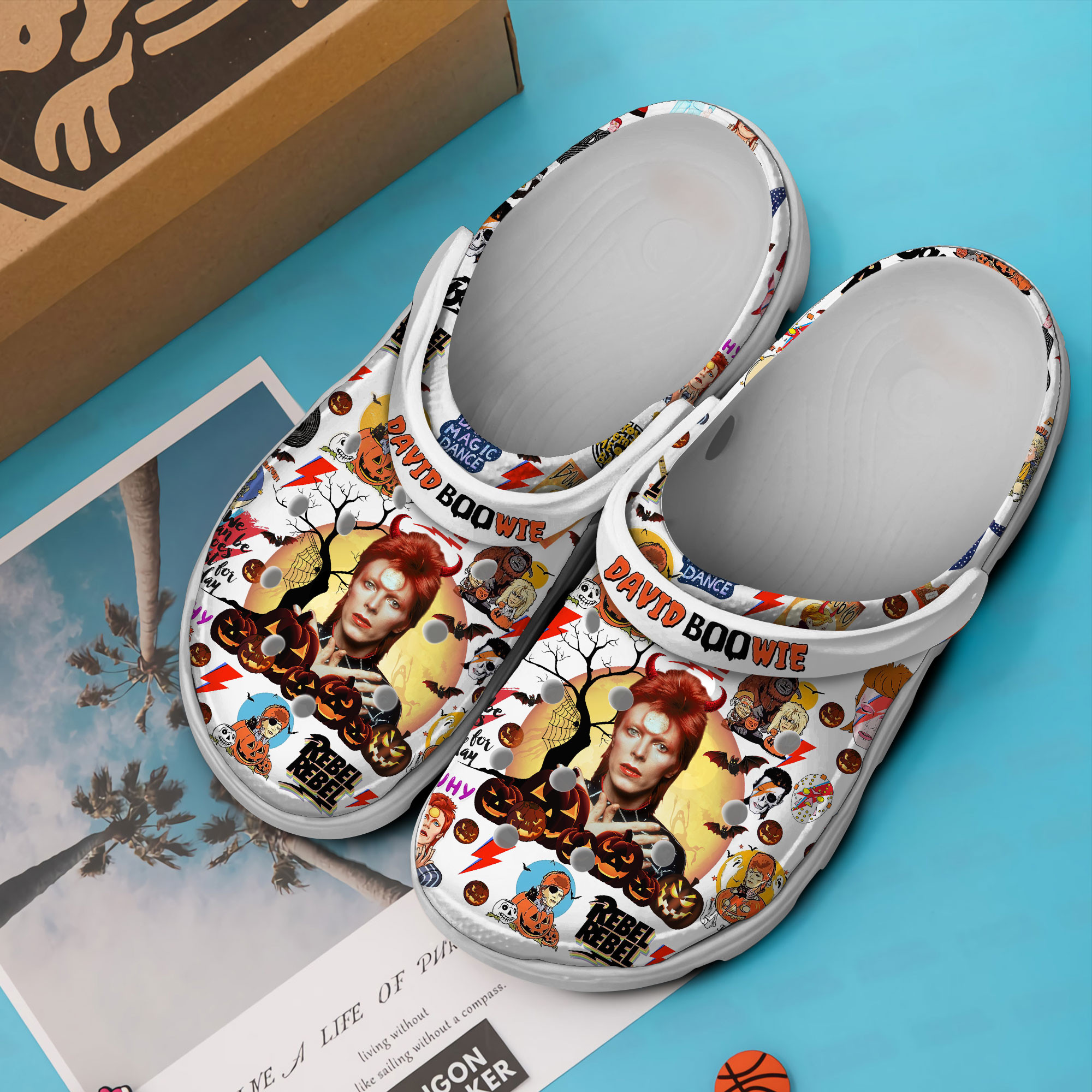 Merchidea David Bowie Music Crocs Crocband Clogs Shoes Comfortable For Men Women and Kids
