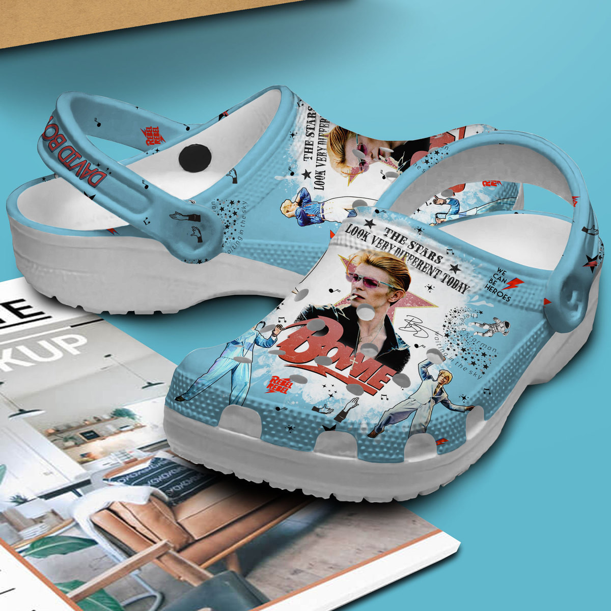 Merchidea David Bowie Music Crocs Crocband Clogs Shoes Comfortable For Men Women and Kids