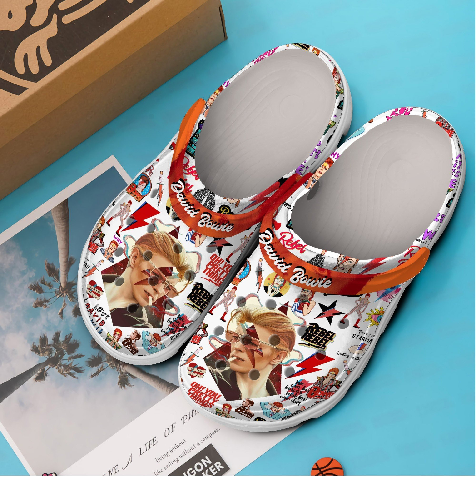 Merchidea David Bowie Music Crocs Crocband Clogs Shoes Comfortable For Men Women and Kids