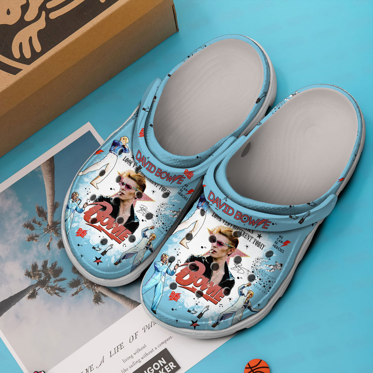 Merchidea David Bowie Music Crocs Crocband Clogs Shoes Comfortable For Men Women and Kids