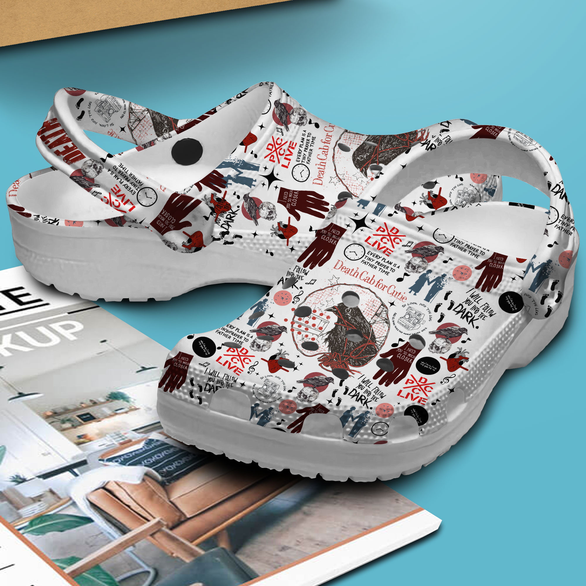 Merchidea Death Cab for Cutie Music Crocs Crocband Clogs Shoes Comfortable For Men Women and Kids