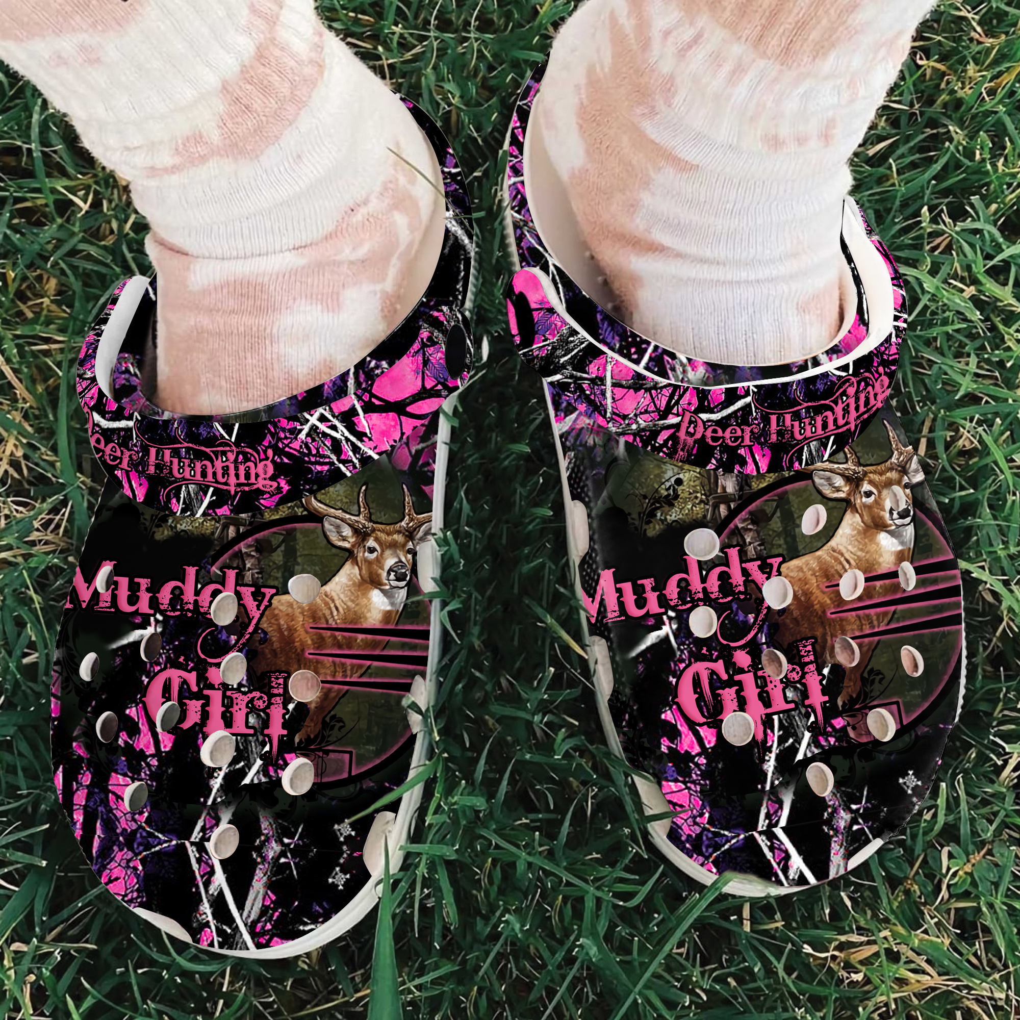 Merchidea Deer Hunting Animal Crocs Crocband Clogs Shoes Comfortable For Men Women and Kids