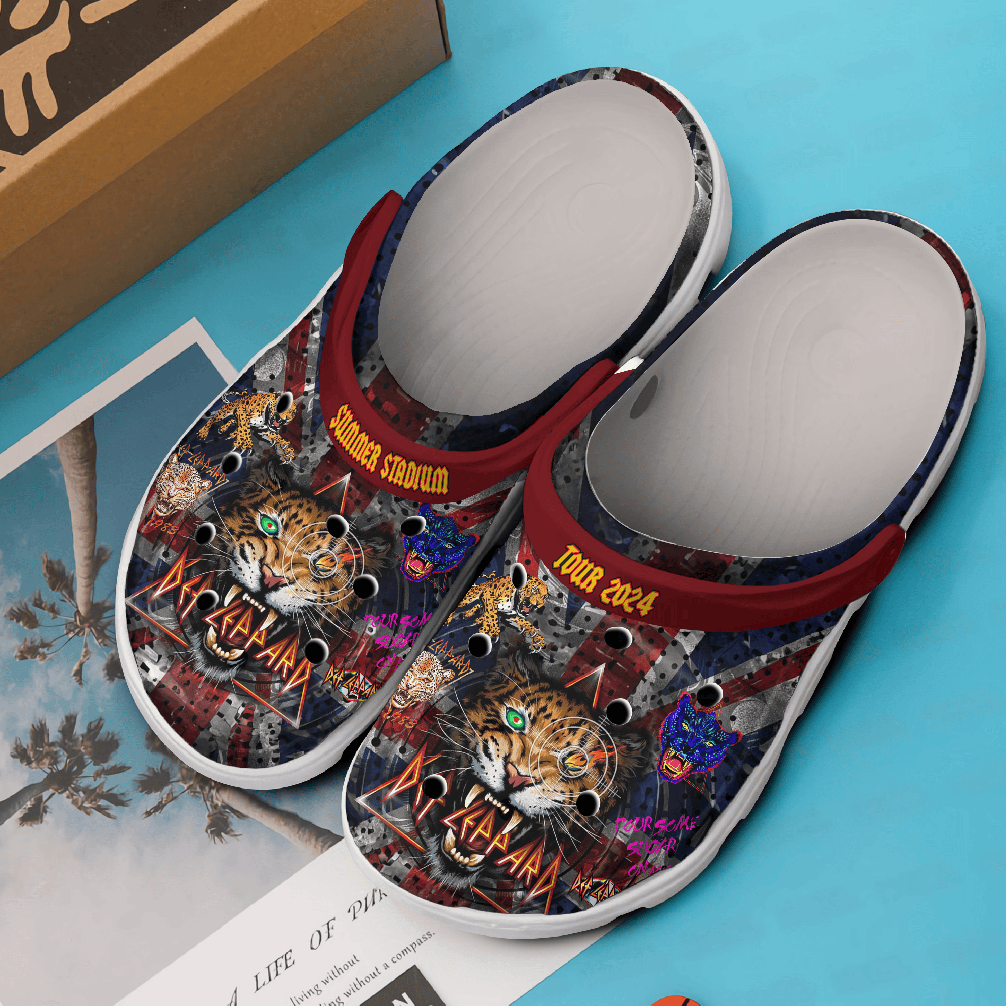 Merchidea Def Leppard Music Crocs Crocband Clogs Shoes Comfortable For Men Women and Kids