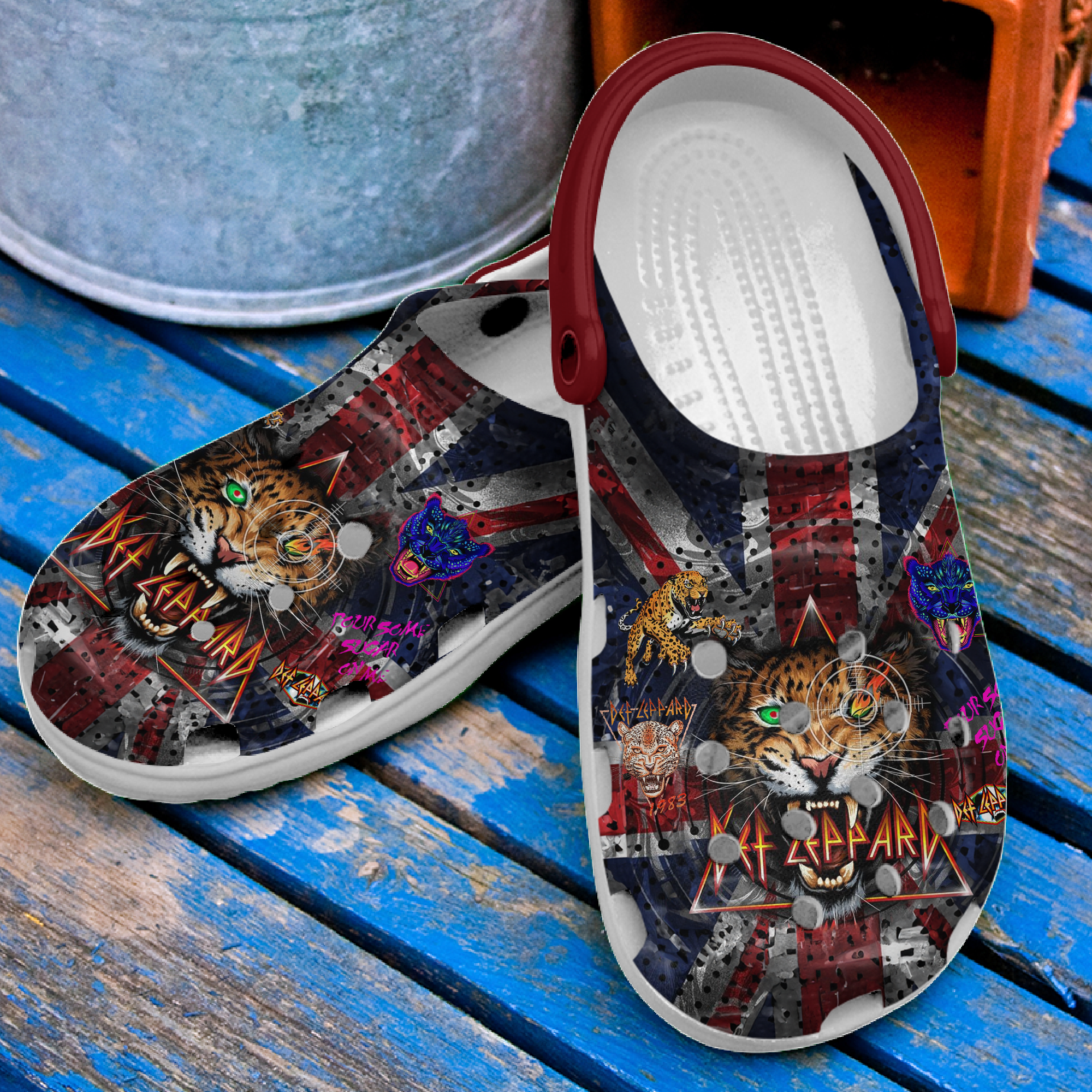 Merchidea Def Leppard Music Crocs Crocband Clogs Shoes Comfortable For Men Women and Kids