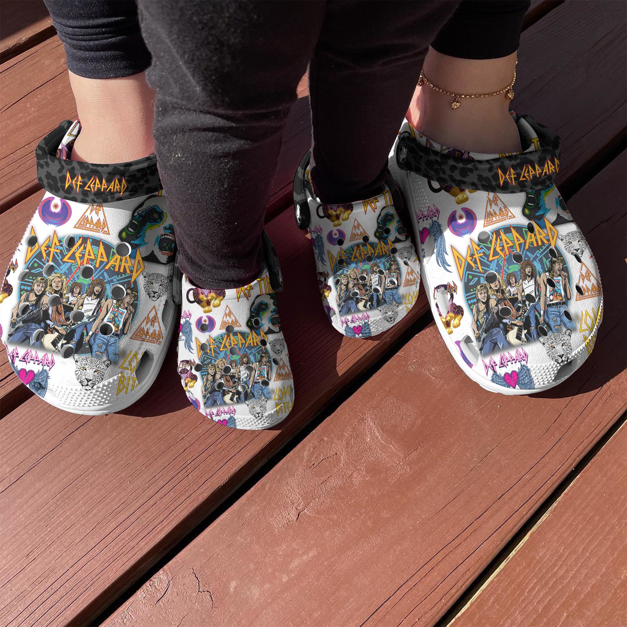 Merchidea Def Leppard Music Crocs Crocband Clogs Shoes Comfortable For Men Women and Kids