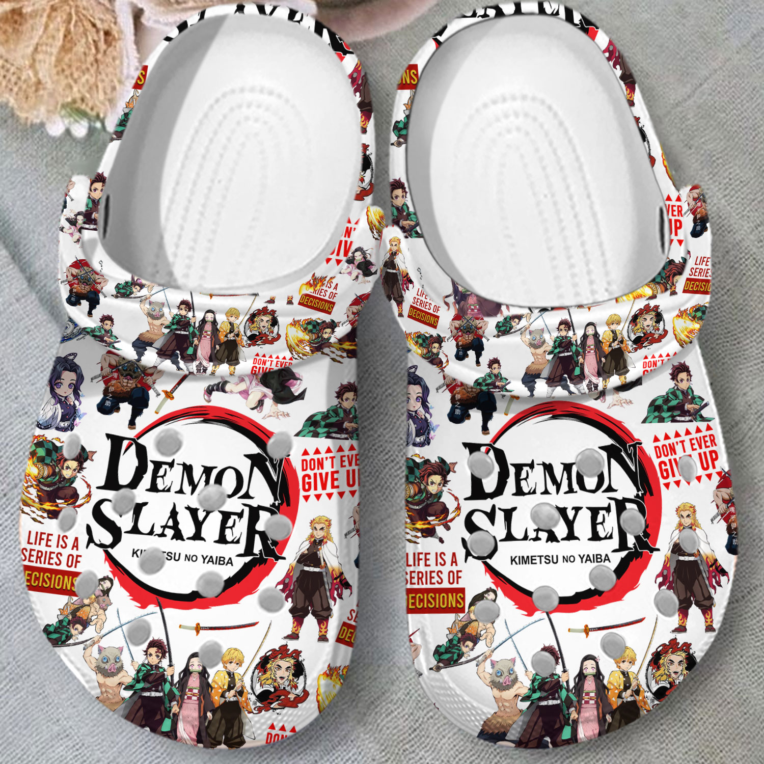 Merchidea Demon Slayer Anime Crocs Crocband Clogs Shoes Comfortable For Men Women and Kids