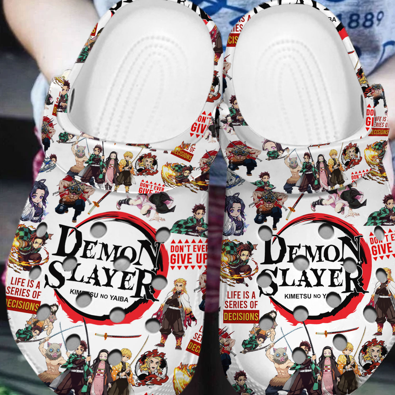 Merchidea Demon Slayer Anime Crocs Crocband Clogs Shoes Comfortable For Men Women and Kids