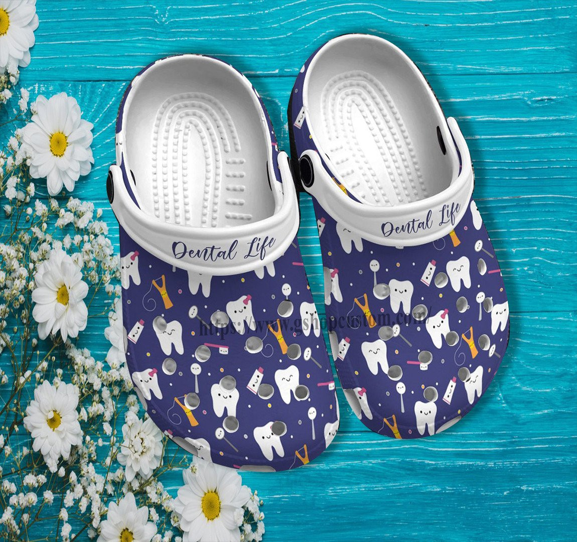 Merchidea Dental Life Croc Shoes Gift Mother Day- Dental Health Shoes Croc Clogs Gift Nurse Daughter