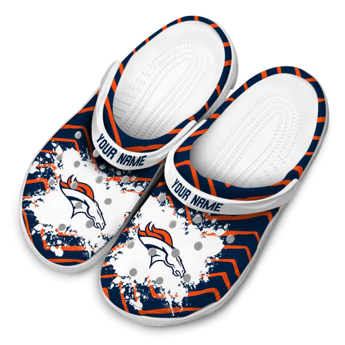 Merchidea Denver Broncos NFL Sport Crocs Crocband Clogs Shoes Comfortable For Men Women and Kids