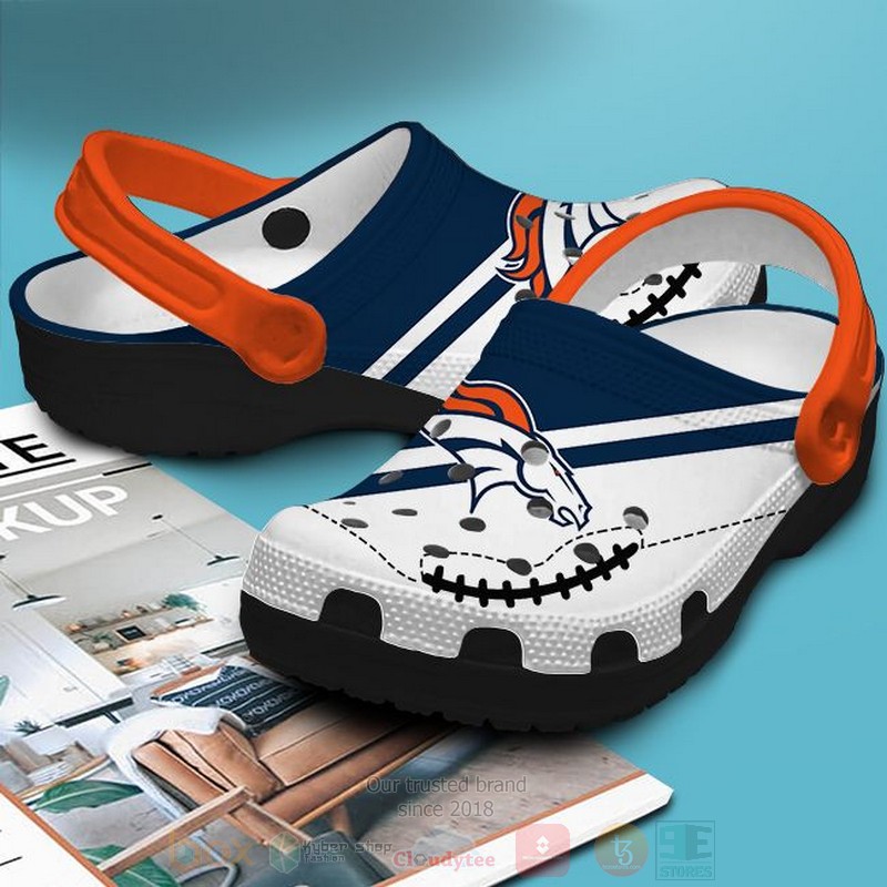 Merchidea Denver Broncos NFL Sport Crocs Crocband Clogs Shoes Comfortable For Men Women and Kids