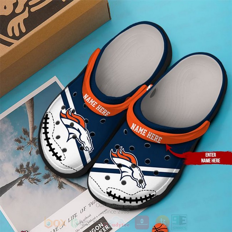 Merchidea Denver Broncos NFL Sport Crocs Crocband Clogs Shoes Comfortable For Men Women and Kids
