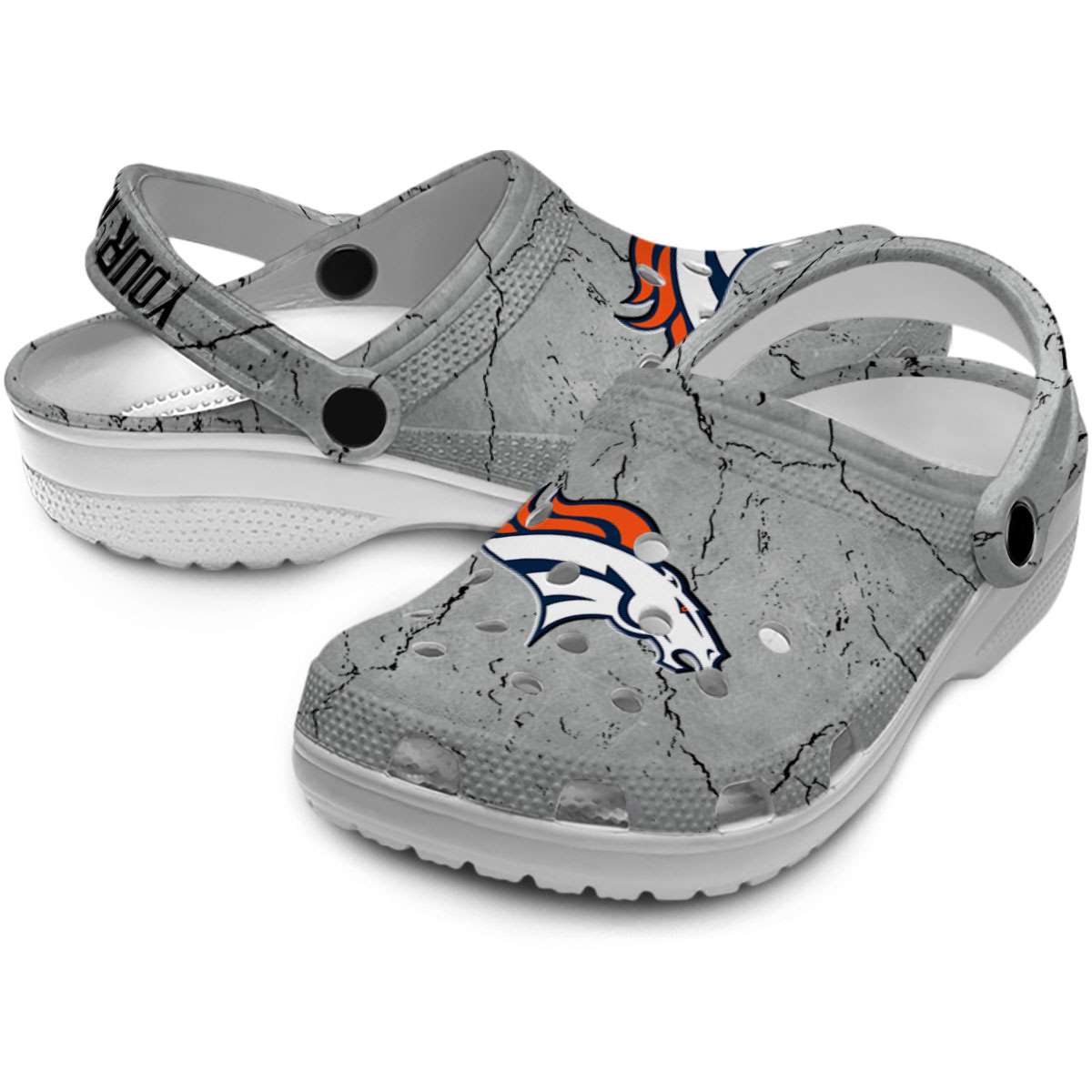 Merchidea Denver Broncos NFL Sport Crocs Crocband Clogs Shoes Comfortable For Men Women and Kids