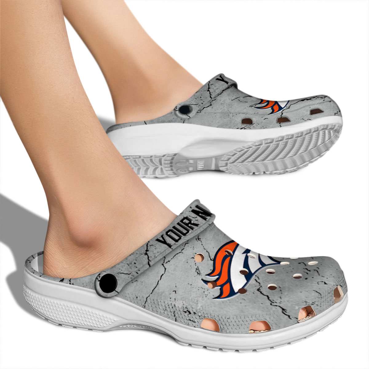 Merchidea Denver Broncos NFL Sport Crocs Crocband Clogs Shoes Comfortable For Men Women and Kids