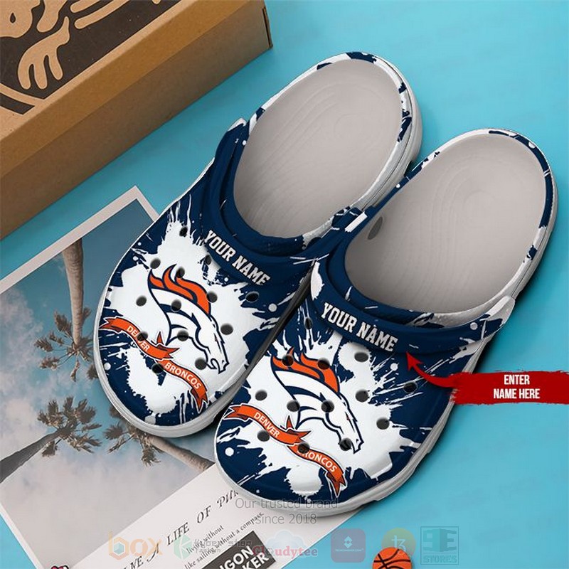 Merchidea Denver Broncos NFL Sport Crocs Crocband Clogs Shoes Comfortable For Men Women and Kids
