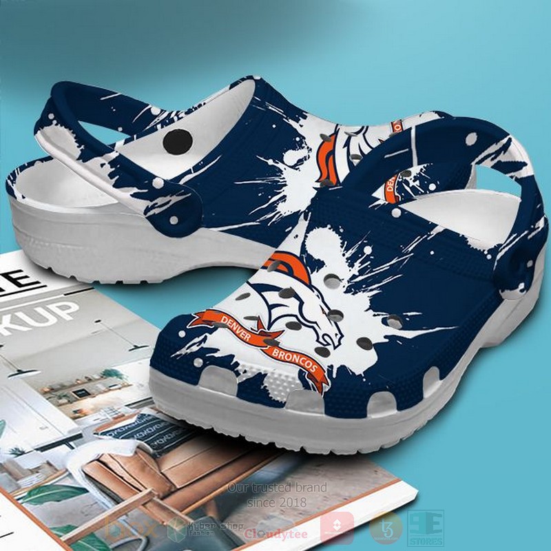 Merchidea Denver Broncos NFL Sport Crocs Crocband Clogs Shoes Comfortable For Men Women and Kids