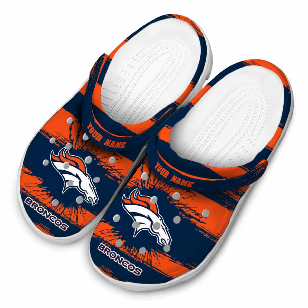 Merchidea Denver Broncos NFL Sport Crocs Crocband Clogs Shoes Comfortable For Men Women and Kids