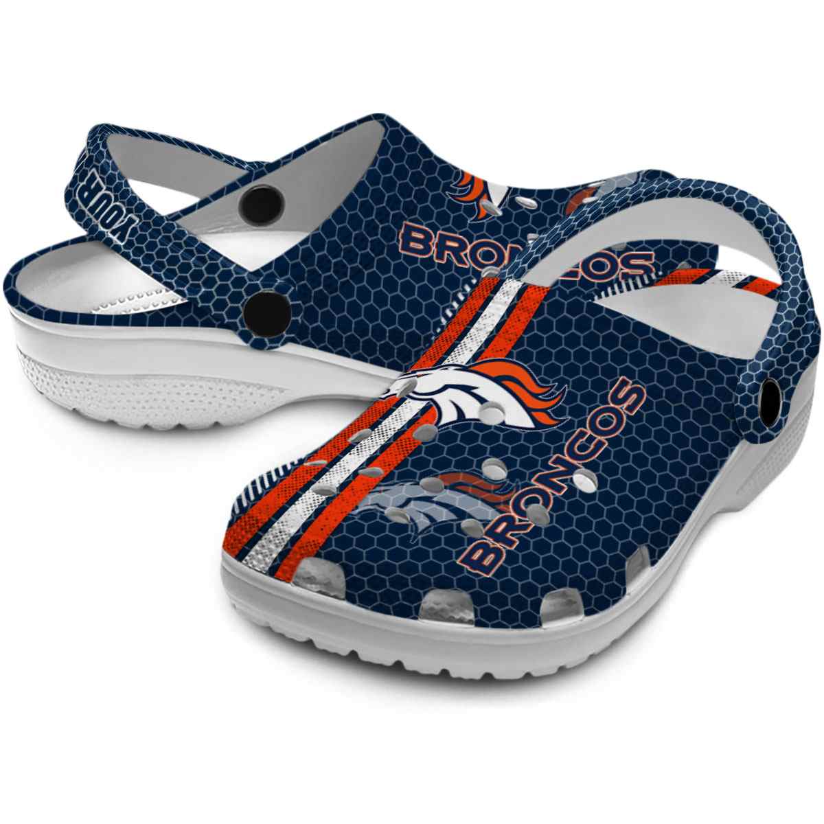 Merchidea Denver Broncos NFL Sport Crocs Crocband Clogs Shoes Comfortable For Men Women and Kids