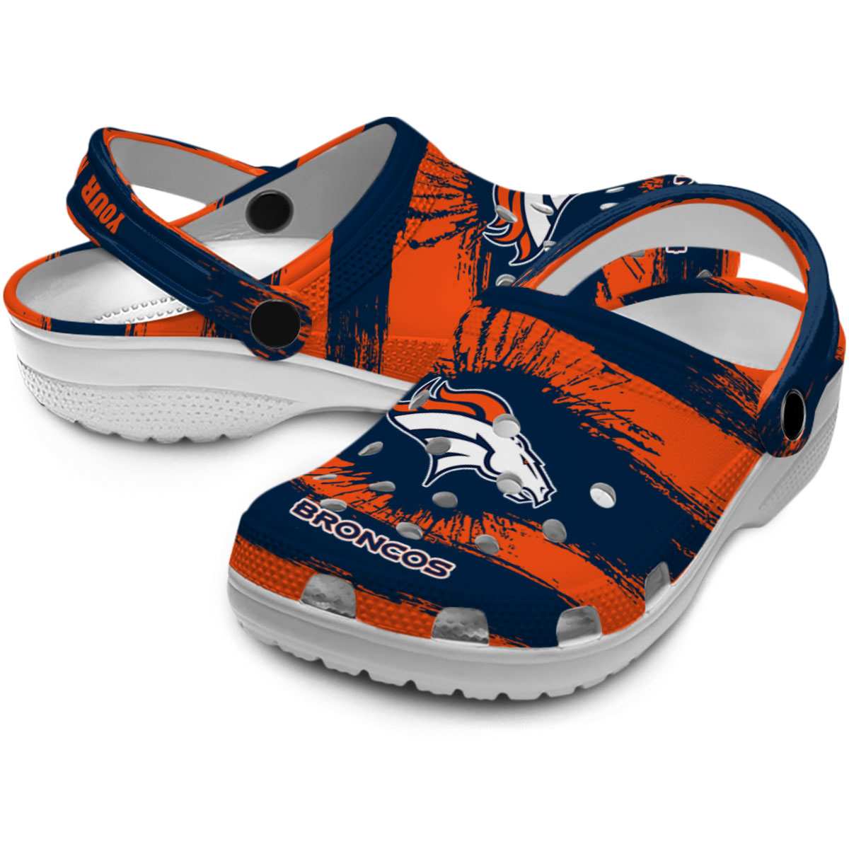 Merchidea Denver Broncos NFL Sport Crocs Crocband Clogs Shoes Comfortable For Men Women and Kids
