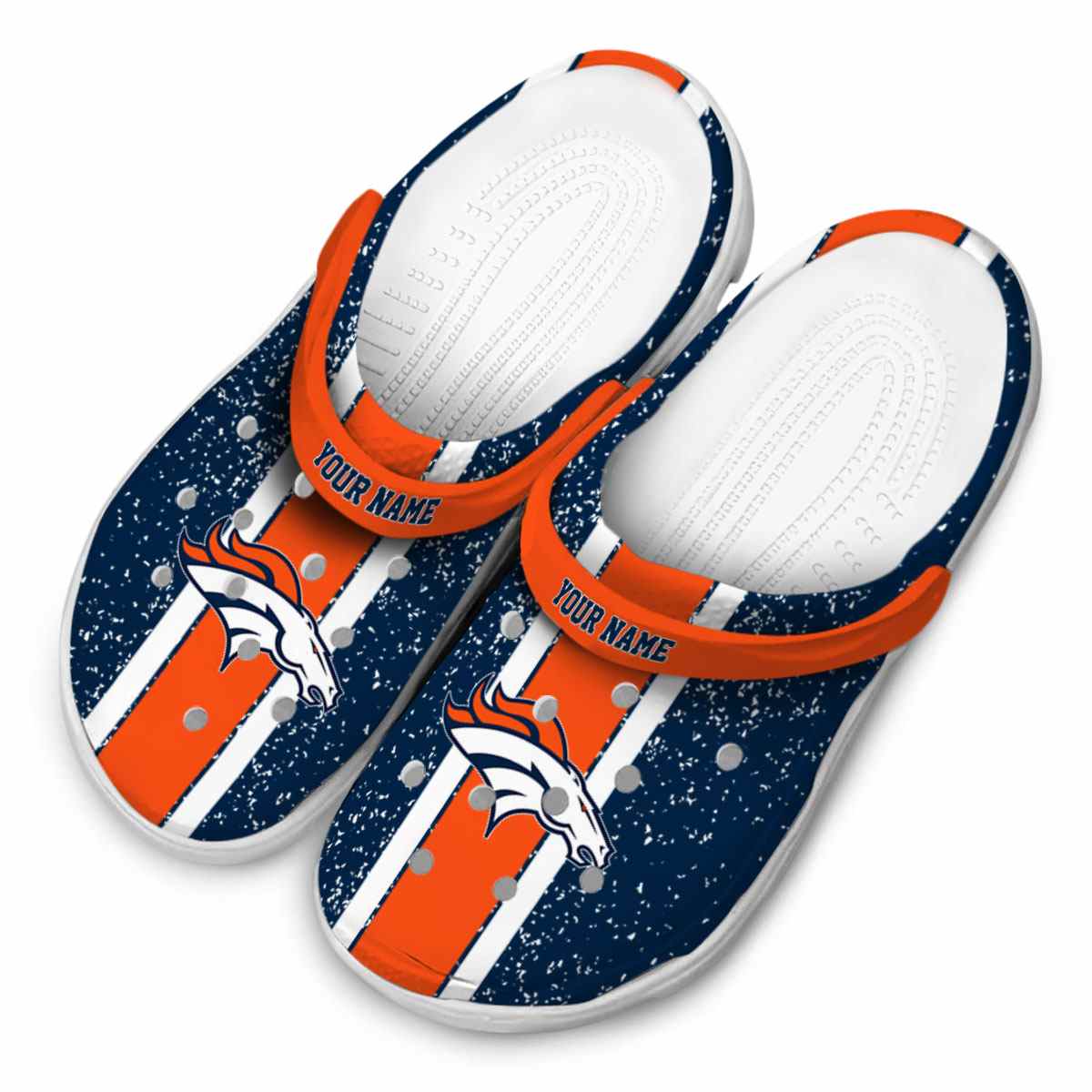 Merchidea Denver Broncos NFL Sport Crocs Crocband Clogs Shoes Comfortable For Men Women and Kids