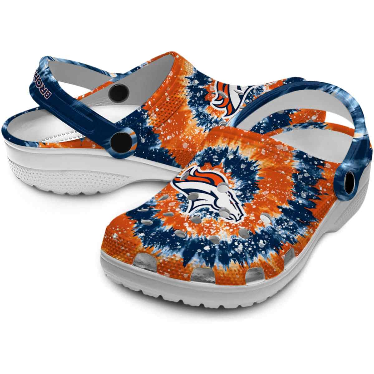 Merchidea Denver Broncos NFL Sport Crocs Crocband Clogs Shoes Comfortable For Men Women and Kids